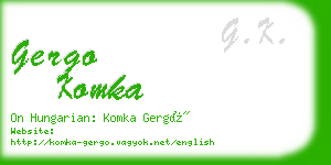 gergo komka business card